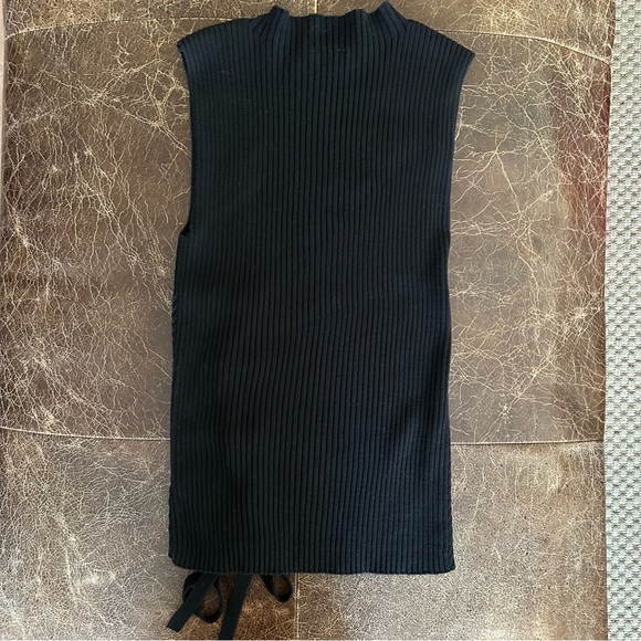 Express Sleeveless Ribbed Mock Neck Lace-up Sweater Top - Picture 5 of 6